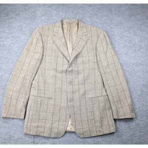 Ermenegildo Zegna Blazer Mens EU 54L Cashmere Blend Sport Coat Windowpane